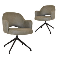 Lex Upholstered Trestle Armchairs (Set of 2)
